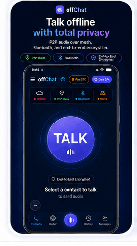 OffChat — áudio offline com malha P2P